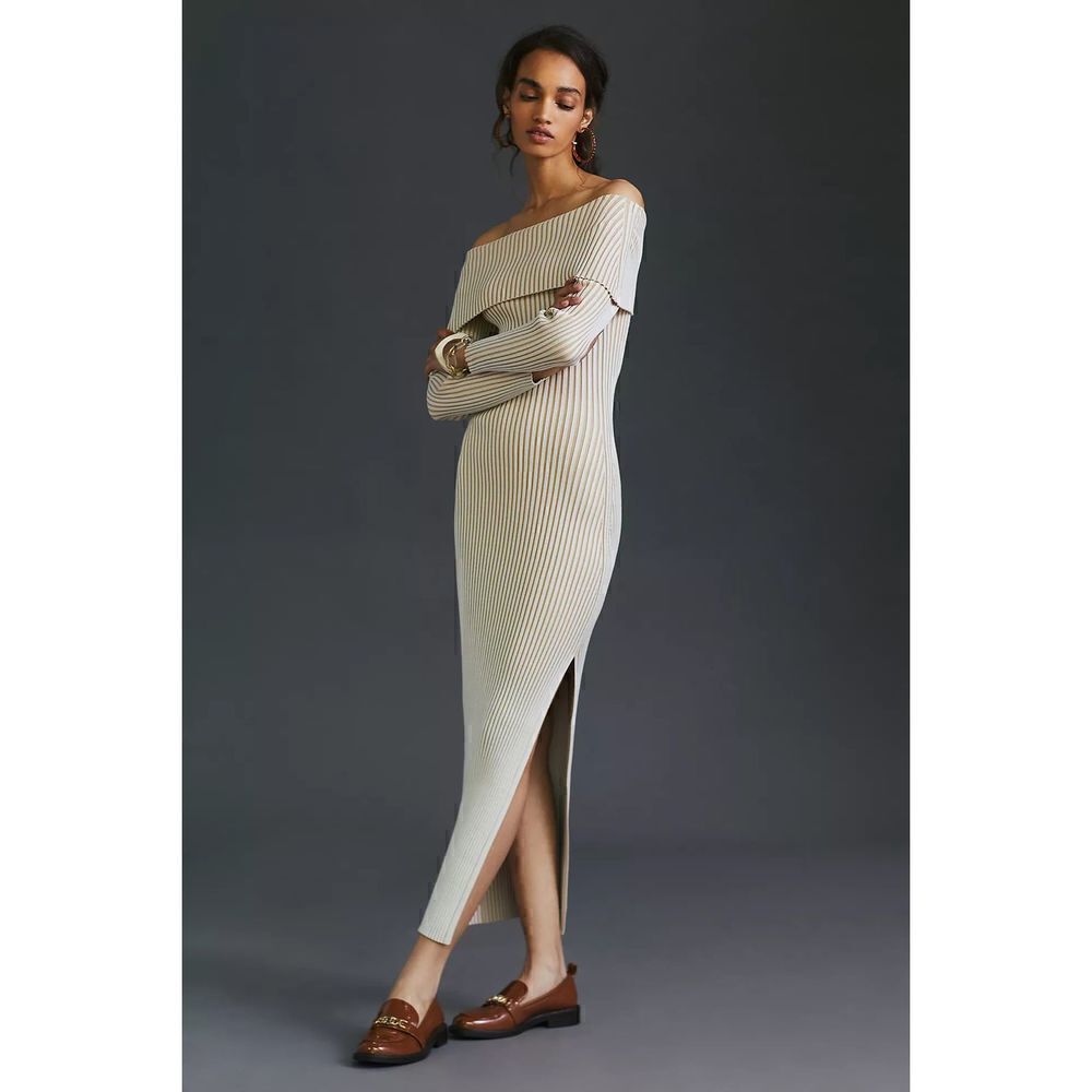 Anthropologie - Off - The - Shoulder Sweater Midi Dress